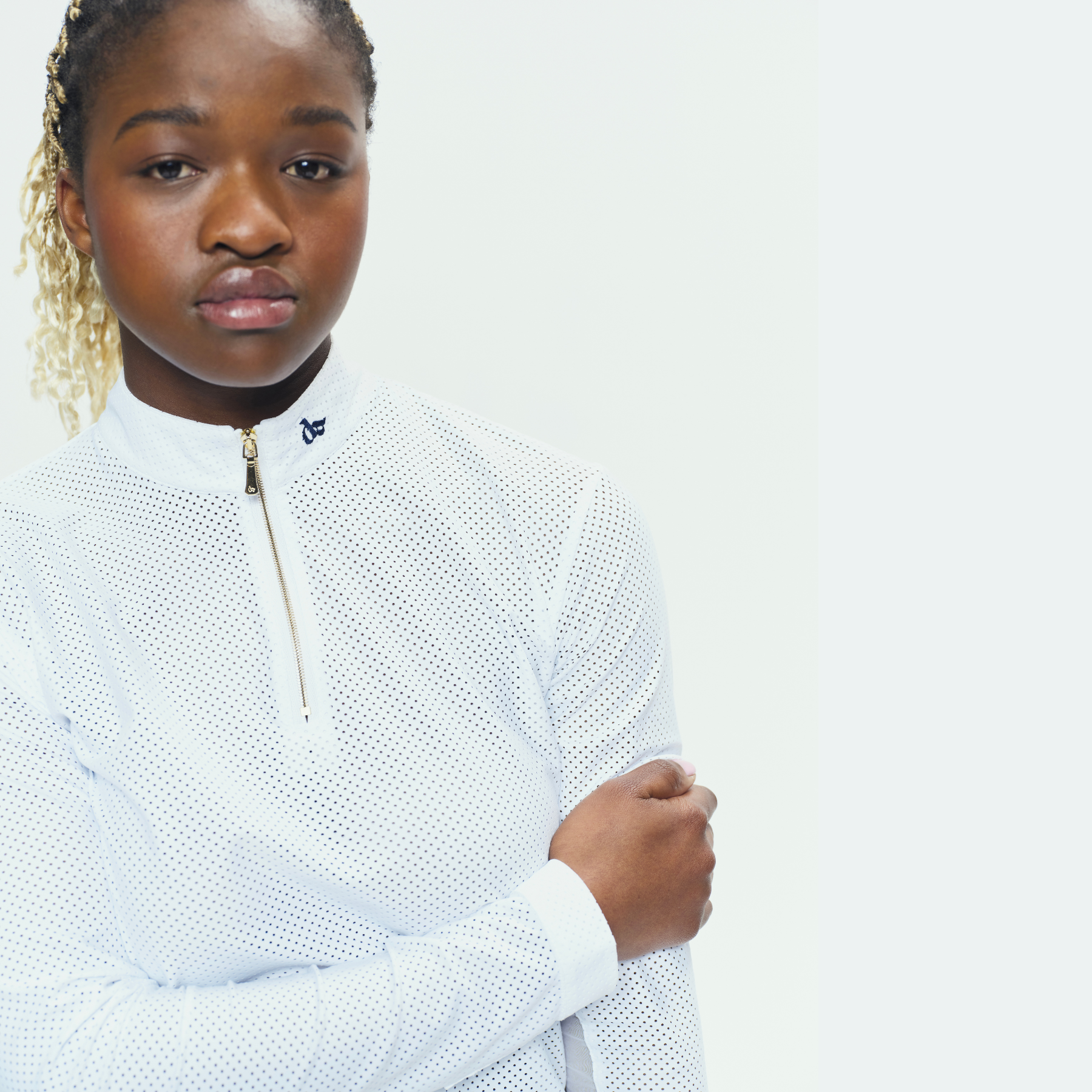 Dada Sport Pablito Ladies Long Sleeve Training Shirt, White Perforated