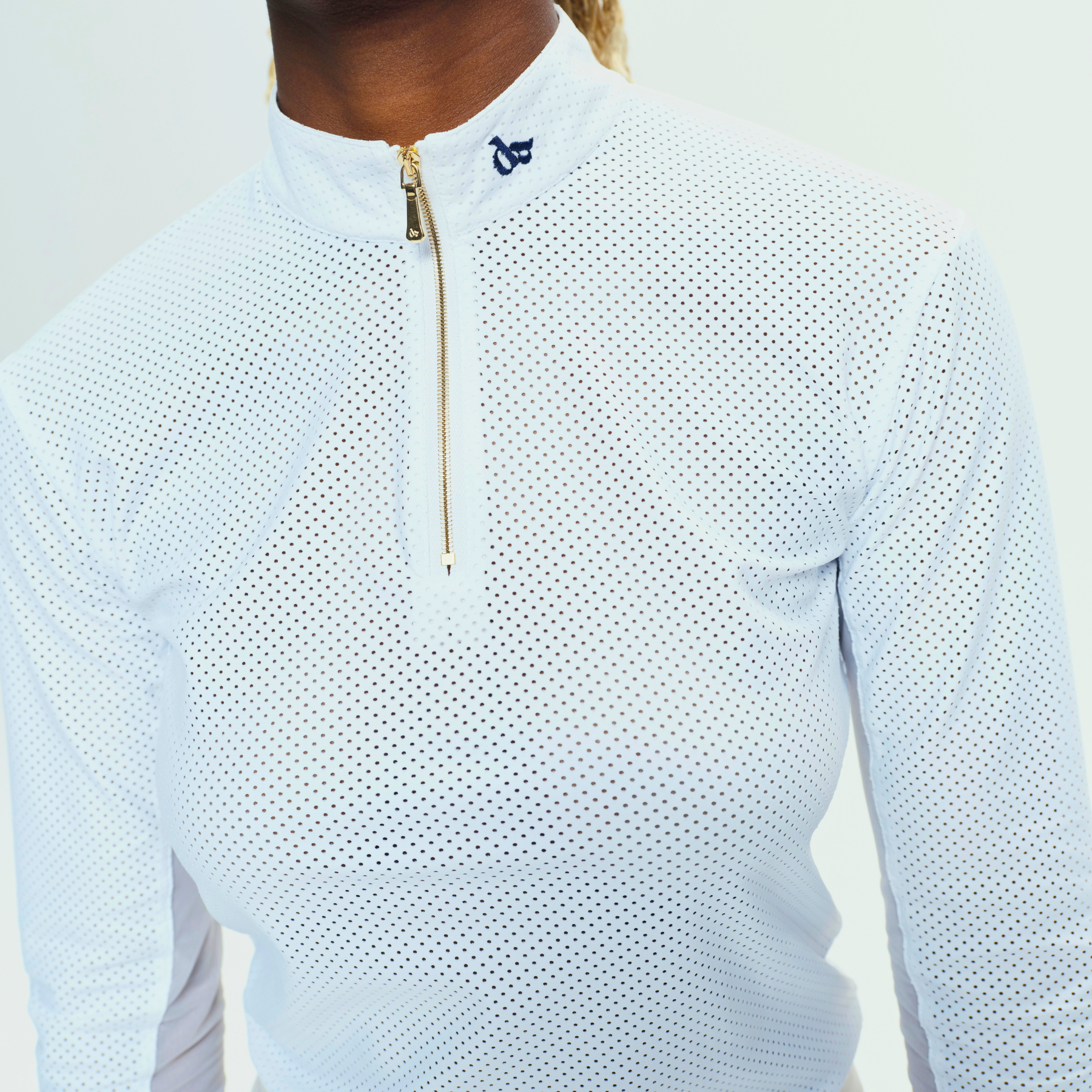 Dada Sport Pablito Ladies Long Sleeve Training Shirt, White Perforated