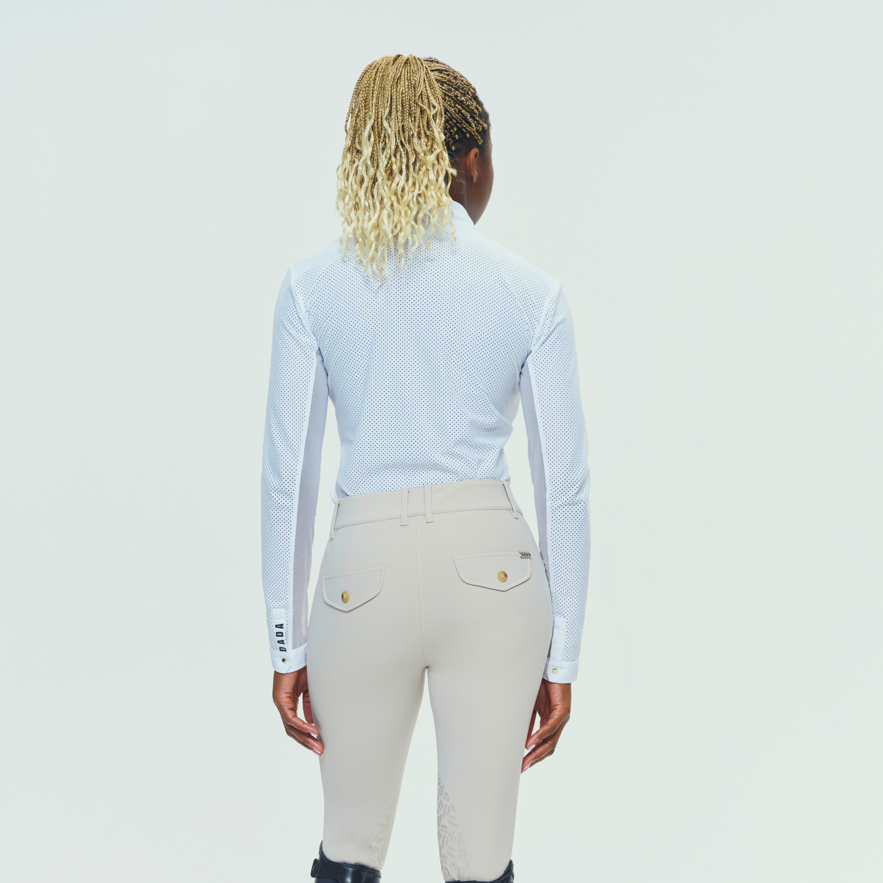 Dada Sport Pablito Ladies Long Sleeve Training Shirt, White Perforated