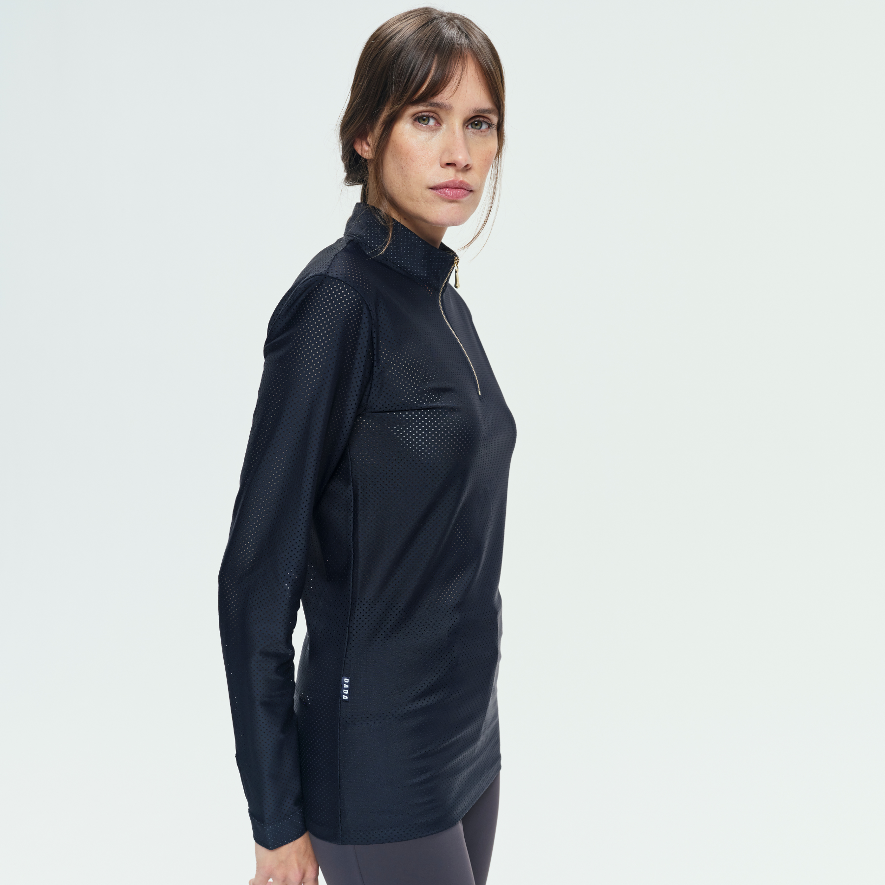 Dada Sport Pablito Ladies Long Sleeve Training Shirt, Black Perforated