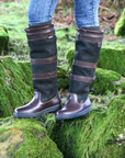 Dubarry Ireland Galway Ladies Waterproof Leather Country Boot in Black/Brown