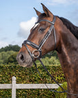 Dy'on Matte Large Crank Noseband Bridle With Flash, Black, New English Collection