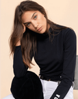 Dada Consul Ladies Funnel Collar Long Sleeve T-Shirt, Navy