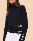 Dada Consul Ladies Funnel Collar Long Sleeve T-Shirt, Navy