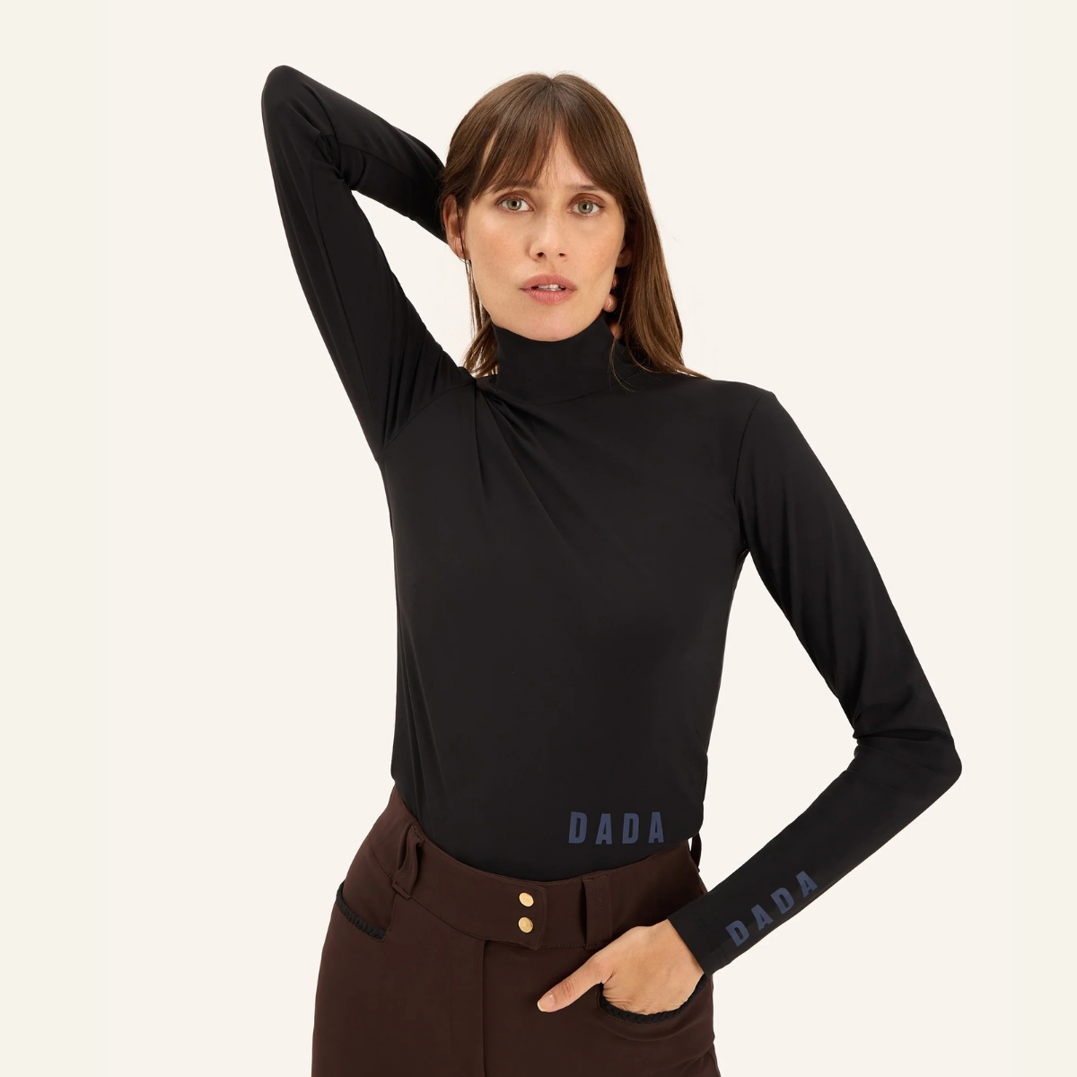 Dada Sport Consul Ladies Funnel Collar Long Sleeve T-Shirt, Midnight