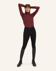 Dada Sport Consul Ladies Funnel Collar Long Sleeve T-Shirt, Burgundy