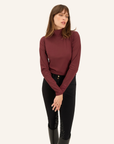 Dada Sport Consul Ladies Funnel Collar Long Sleeve T-Shirt, Burgundy