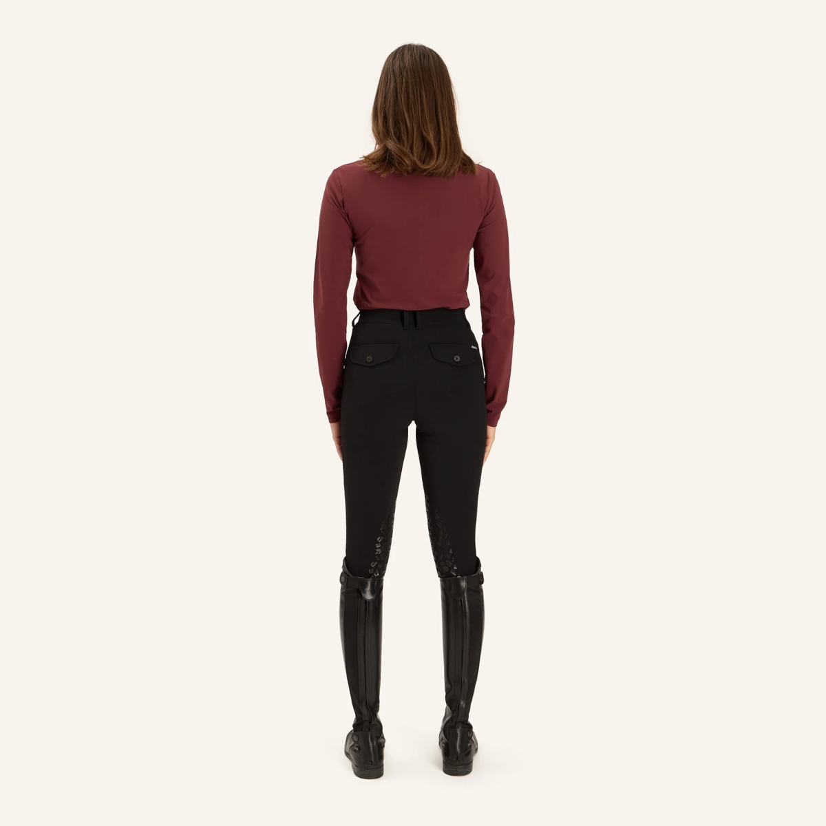 Dada Sport Consul Ladies Funnel Collar Long Sleeve T-Shirt, Burgundy