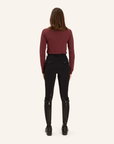 Dada Sport Consul Ladies Funnel Collar Long Sleeve T-Shirt, Burgundy