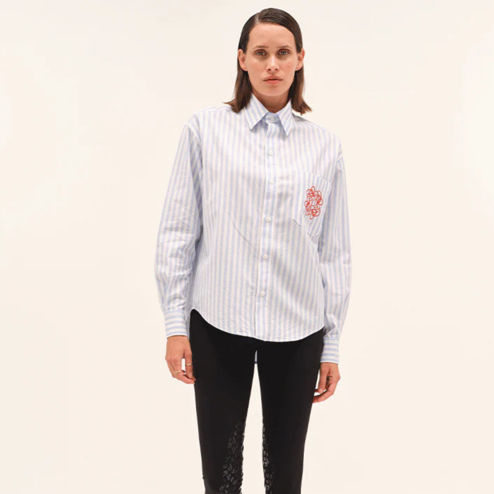 Dada Sport Olga Ladies Technical Riding Shirt, Blue Striped