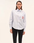 Dada Sport Olga Ladies Technical Riding Shirt, Blue Striped