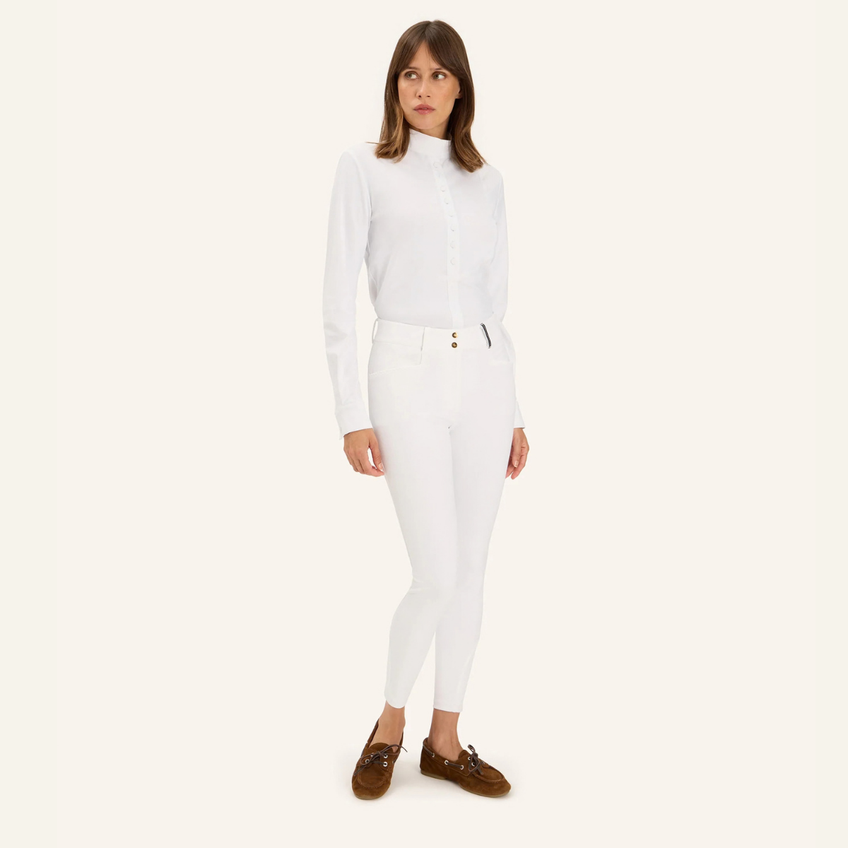 Dada Sport Opale Ladies Long Sleeve Competition Shirt, White