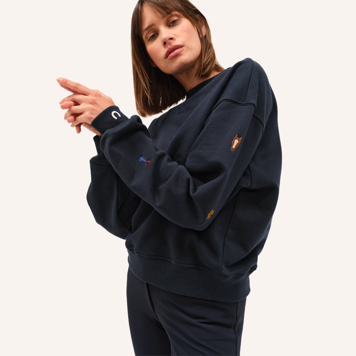 Dada Sport Birman Ladies Cotton Sweatshirt, Navy