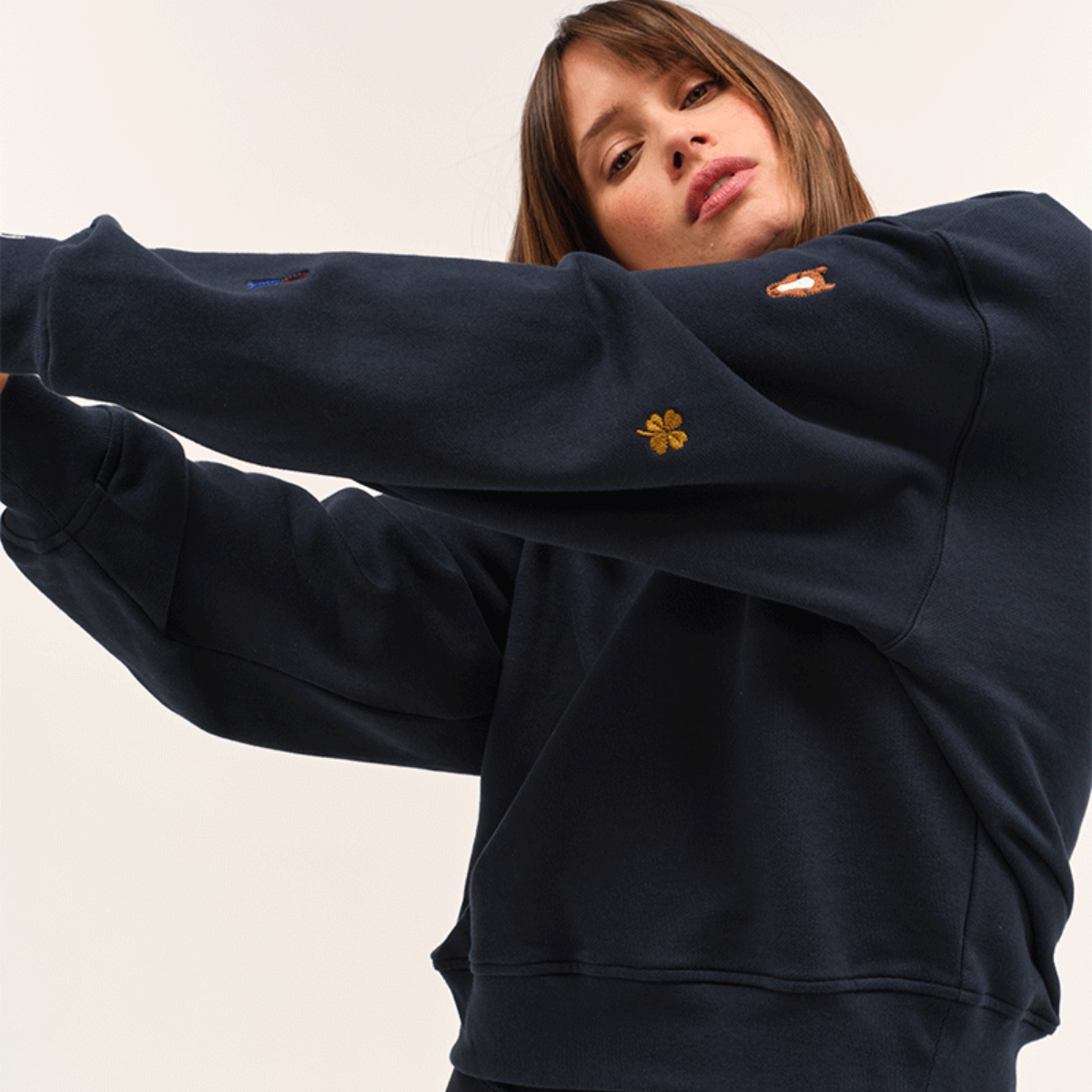 Dada Sport Birman Ladies Cotton Sweatshirt, Navy