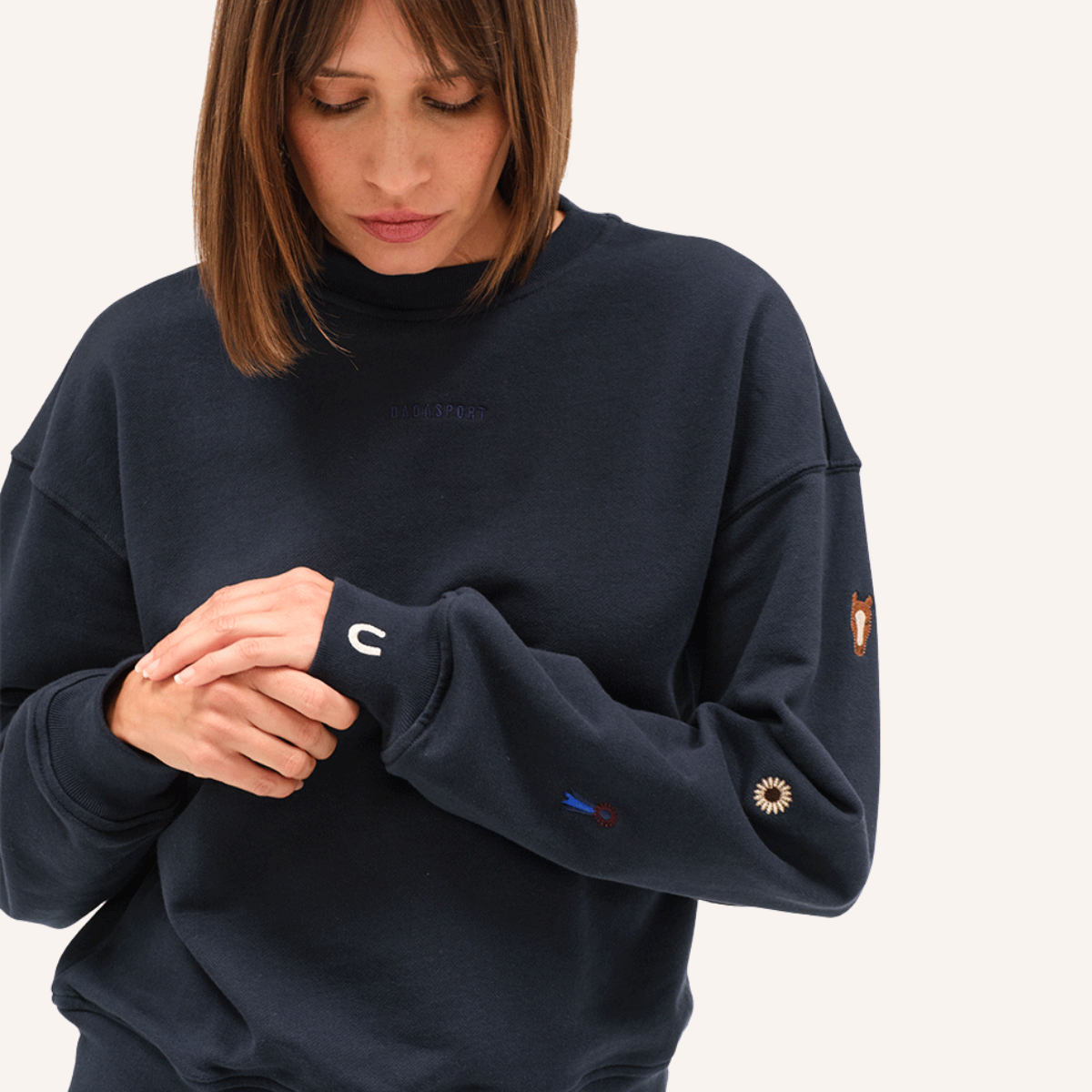 Dada Sport Birman Ladies Cotton Sweatshirt, Navy