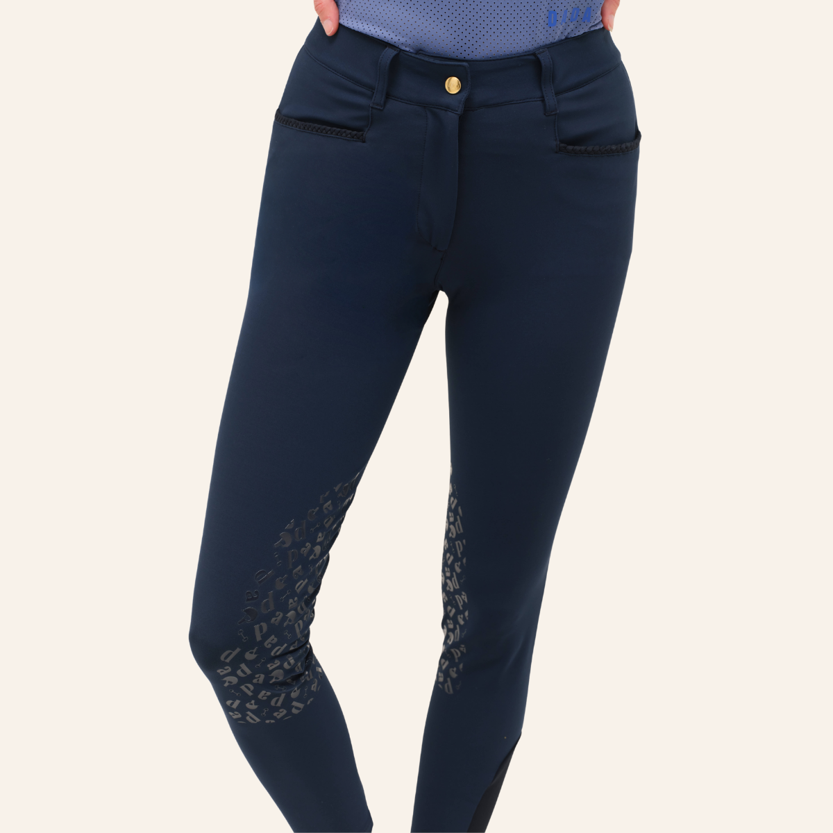Dada Sport Giovani Light Knee Grip Breeches, Dark Baltic