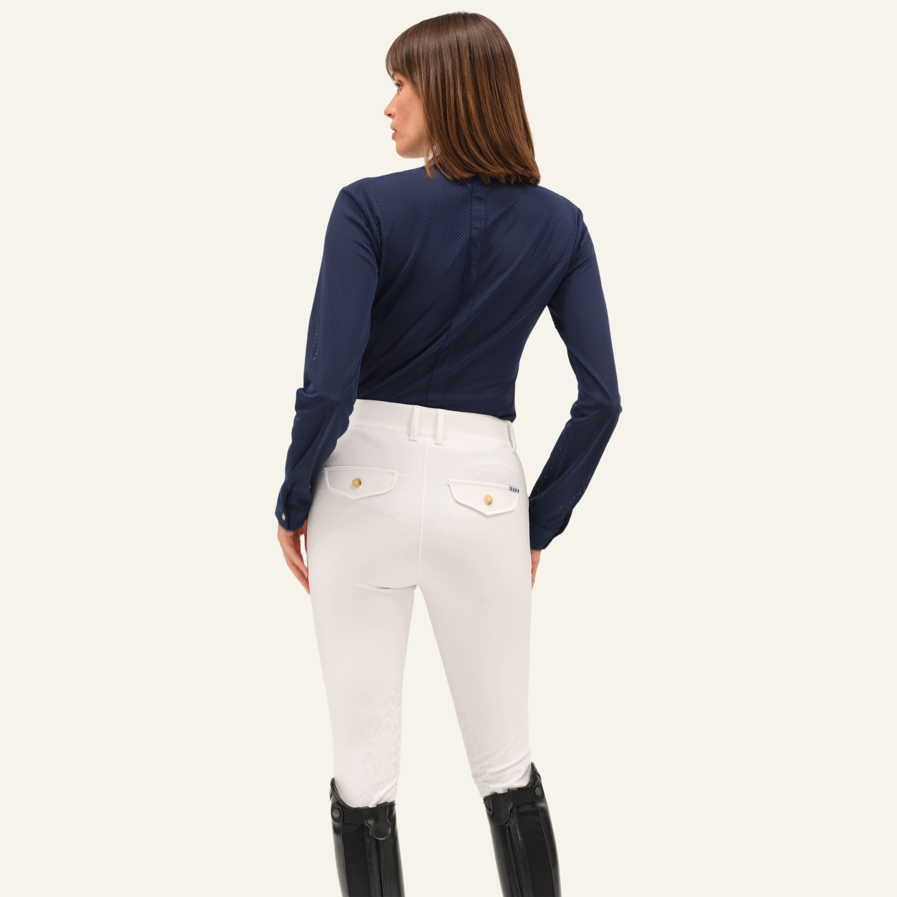 Dada Sport Helios ML Ladies Long Sleeve Horse Riding Competition Shirt, Dark Baltique