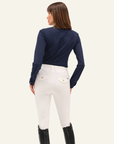 Dada Sport Helios ML Ladies Long Sleeve Horse Riding Competition Shirt, Dark Baltique