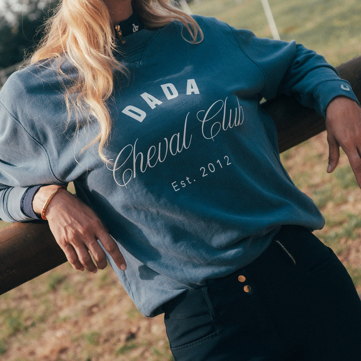 Dada Sport Johnson Ladies Cheval Club Sweatshirt, Washed Baltic