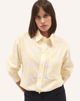 Dada Sport Olga Ladies Technical Riding Shirt, Yellow Striped