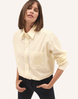 Dada Sport Olga Ladies Technical Riding Shirt, Yellow Striped