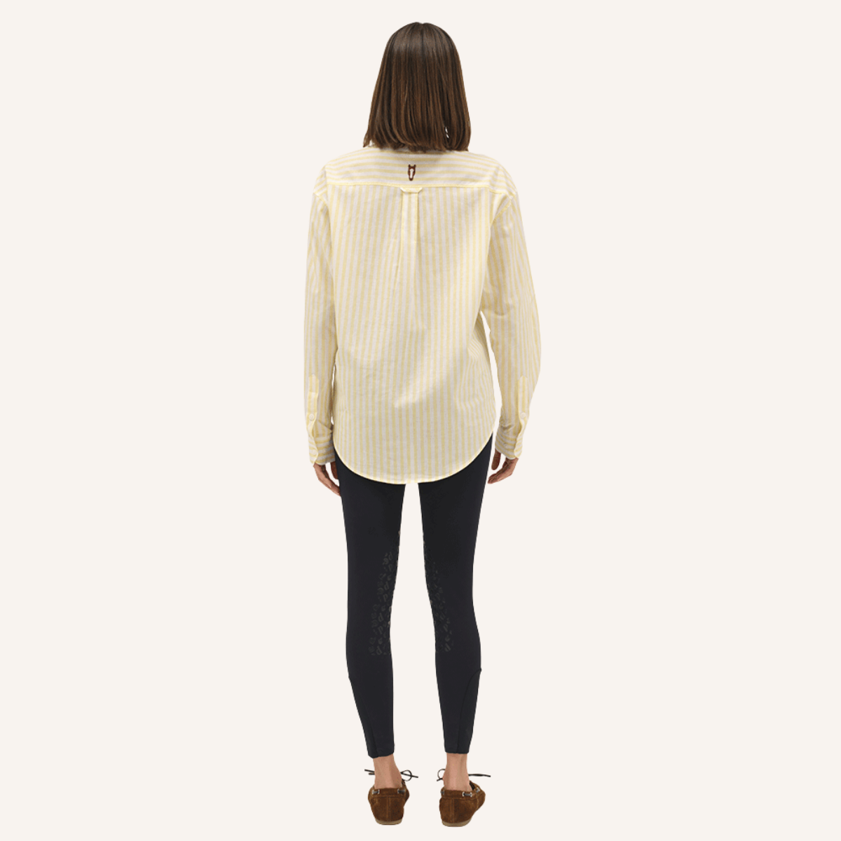 Dada Sport Olga Ladies Technical Riding Shirt, Yellow Striped