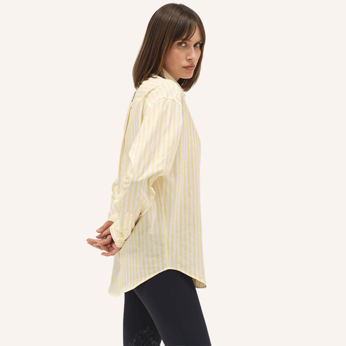 Dada Sport Olga Ladies Technical Riding Shirt, Yellow Striped