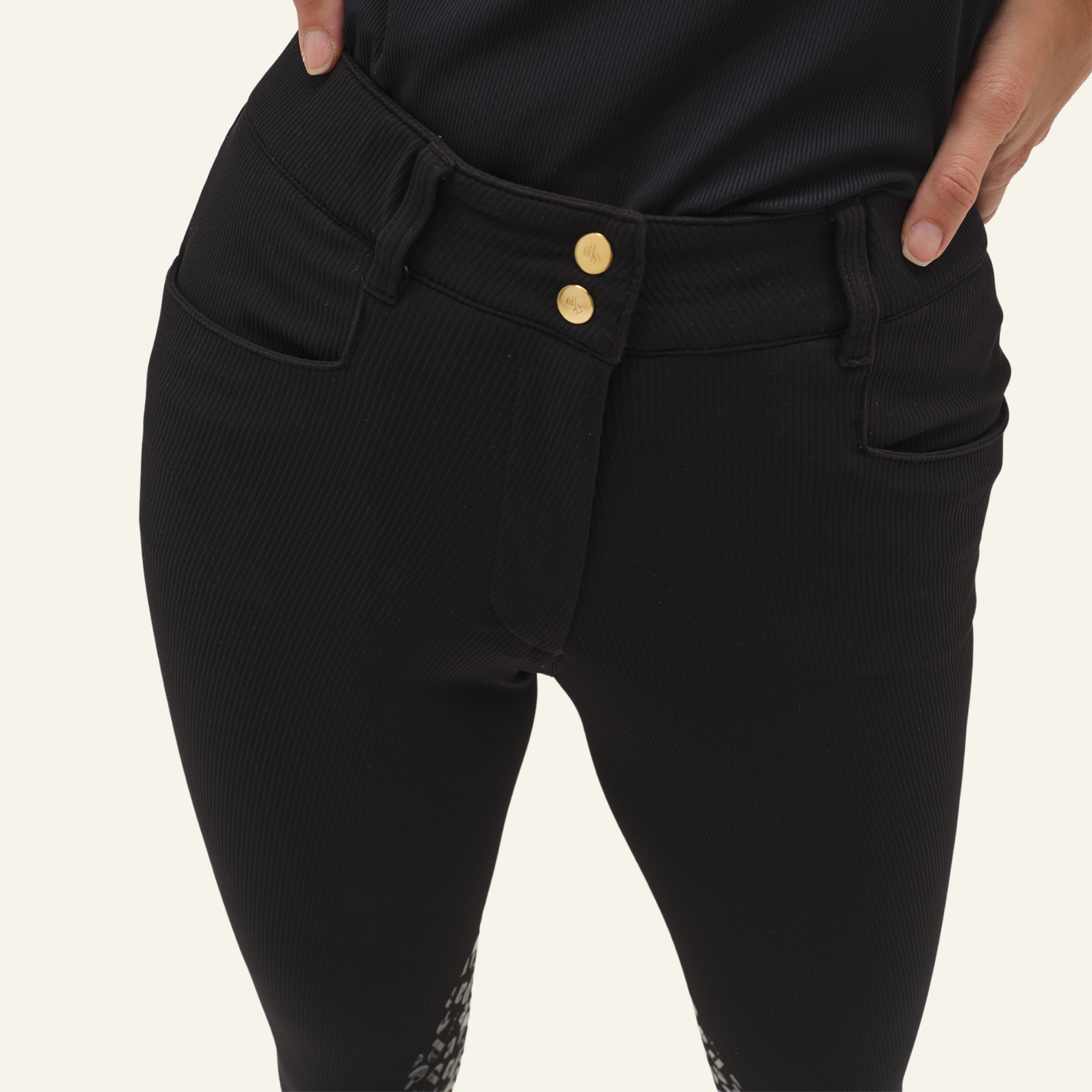 Dada Sport Sagaro Ladies Knee Grip Breeches, Black