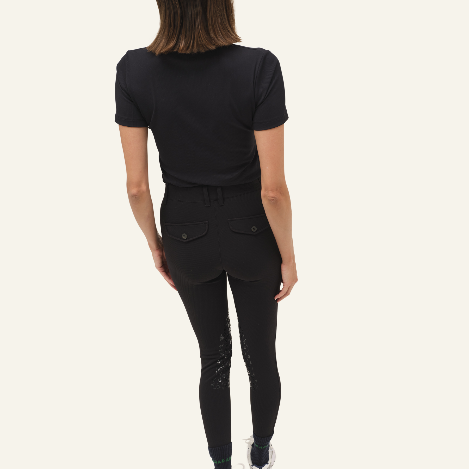 Dada Sport Sagaro Ladies Knee Grip Breeches, Black