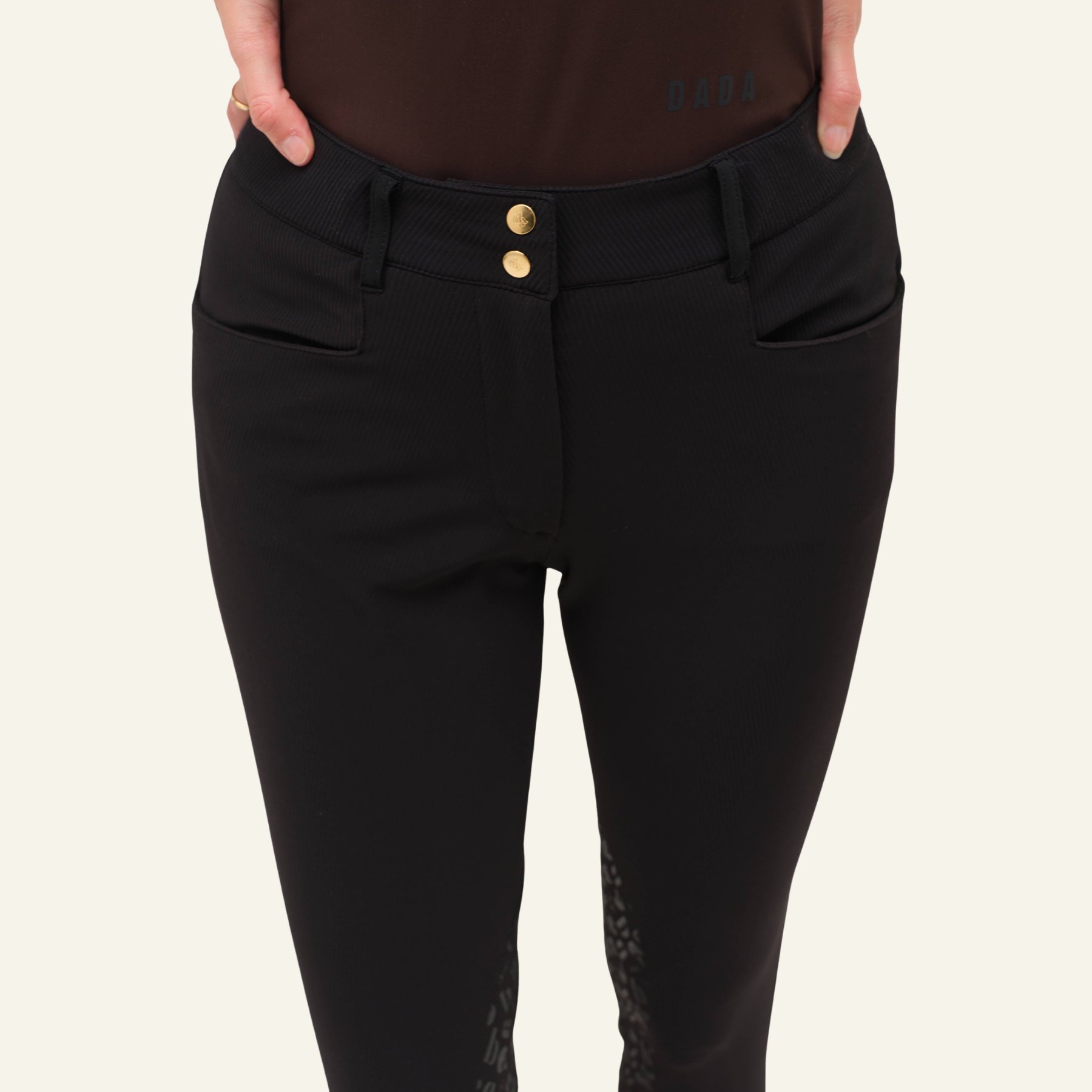 Dada Sport Sagaro Ladies Knee Grip Breeches, Black