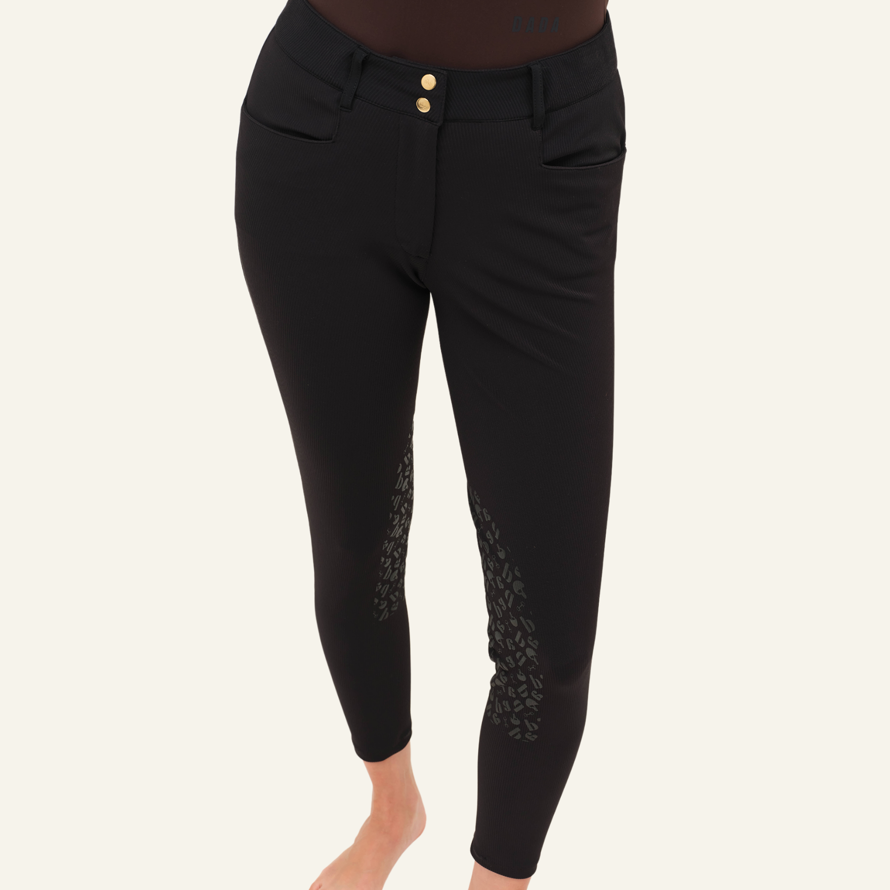 Dada Sport Sagaro Ladies Knee Grip Breeches, Black