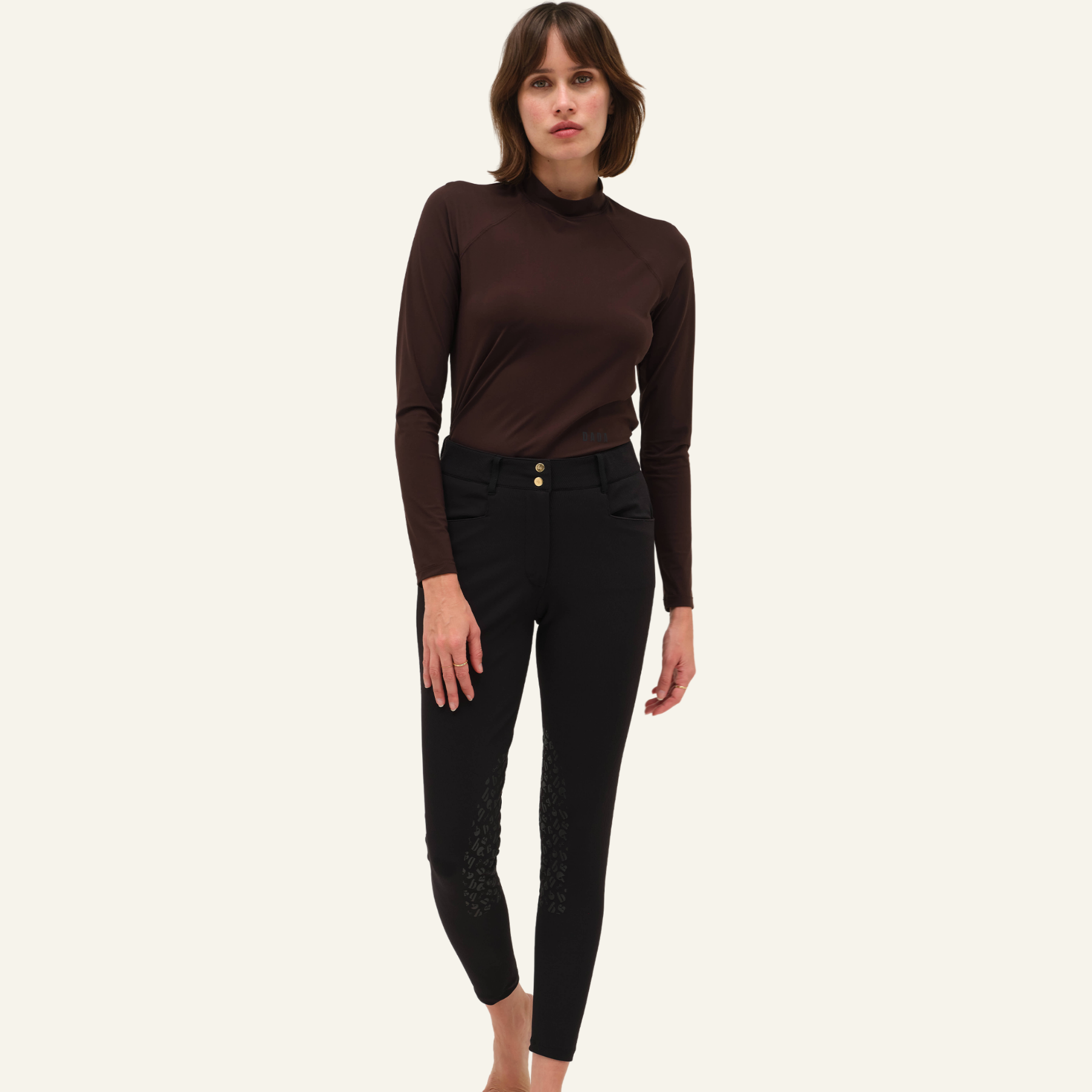 Dada Sport Sagaro Ladies Knee Grip Breeches, Black