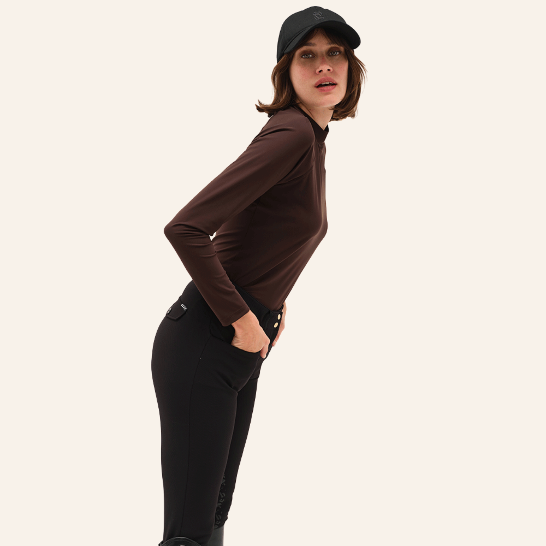 Dada Sport Totem ML Ladies Long Sleeve Training Shirt, Chocolate