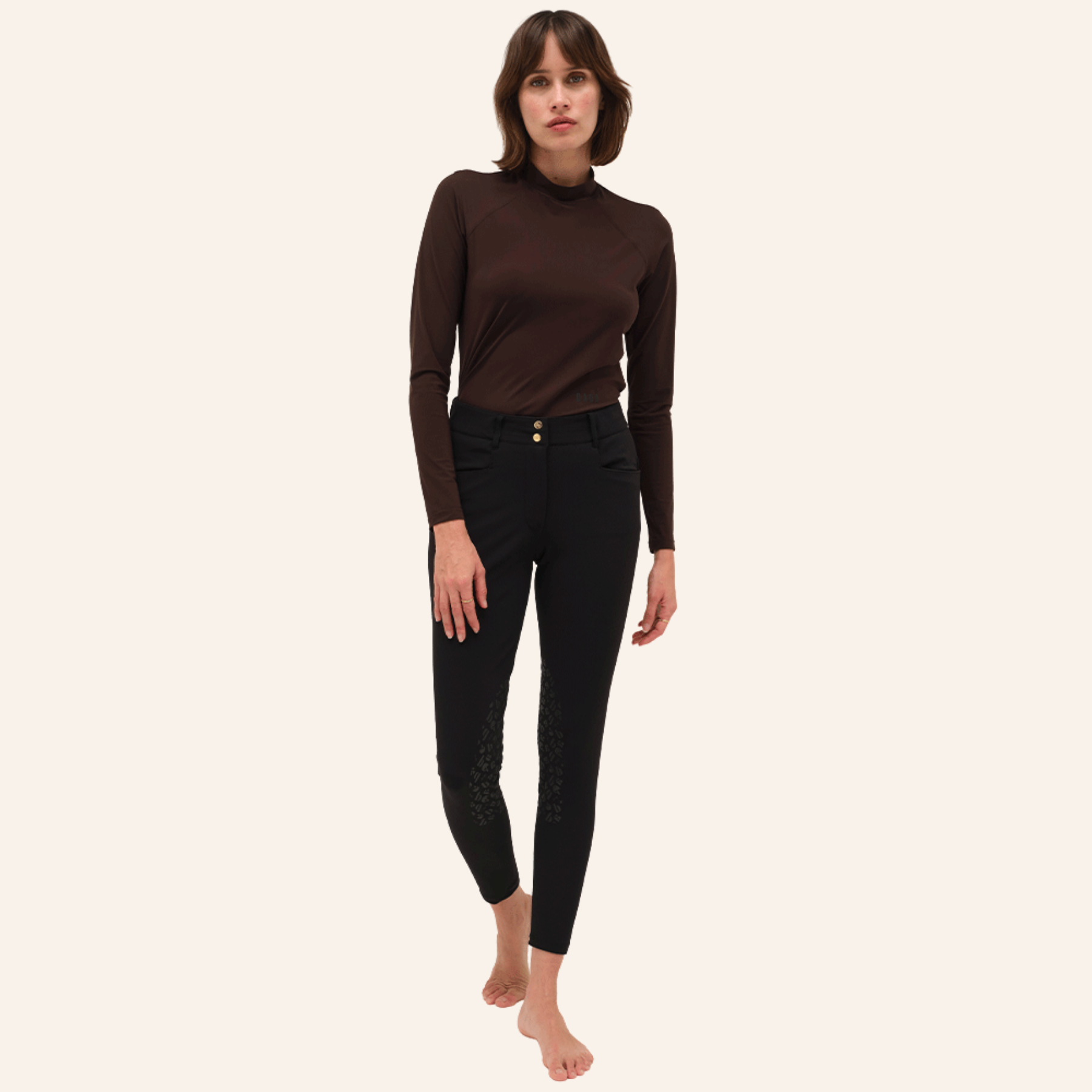Dada Sport Totem ML Ladies Long Sleeve Training Shirt, Chocolate