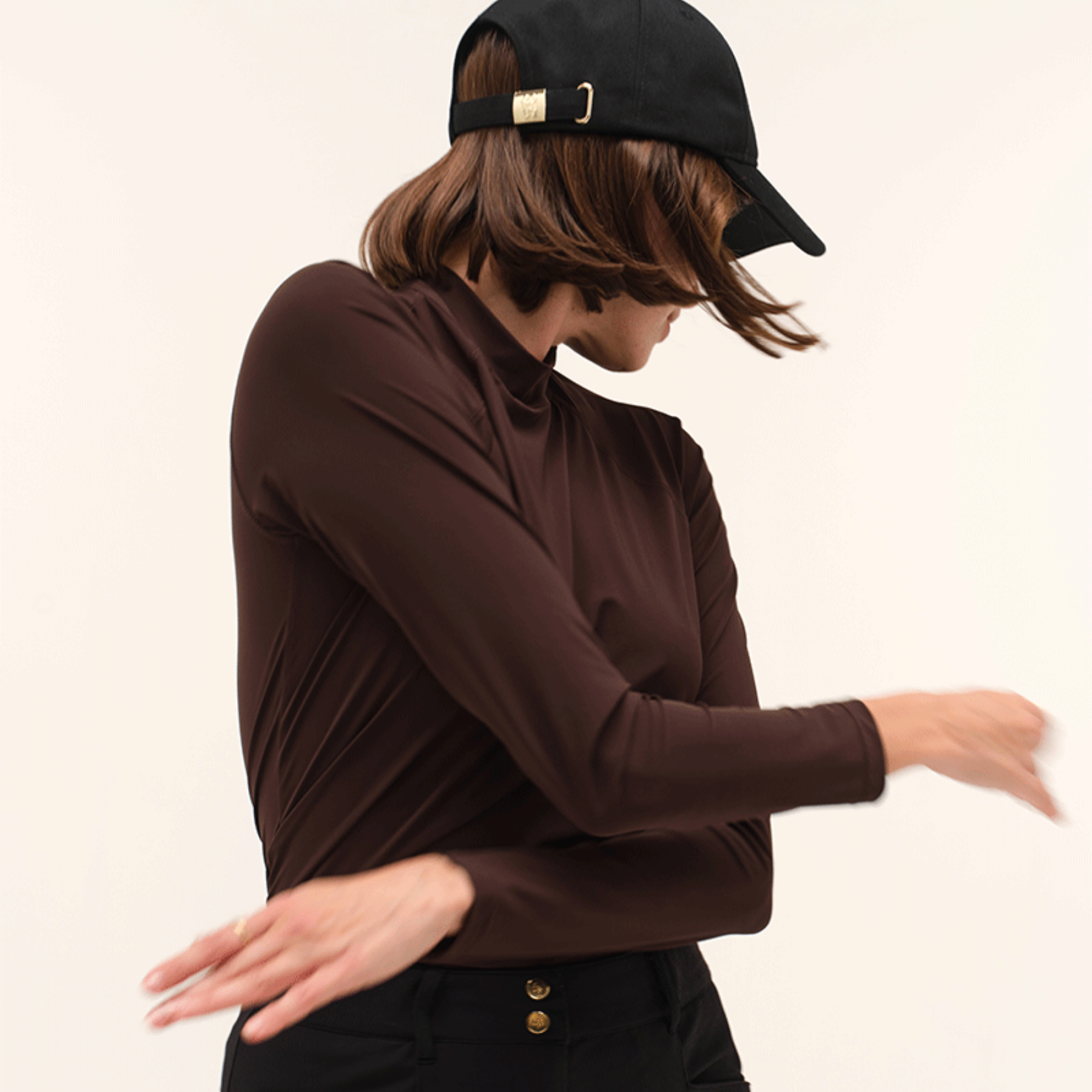 Dada Sport Totem ML Ladies Long Sleeve Training Shirt, Chocolate