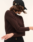 Dada Sport Totem ML Ladies Long Sleeve Training Shirt, Chocolate