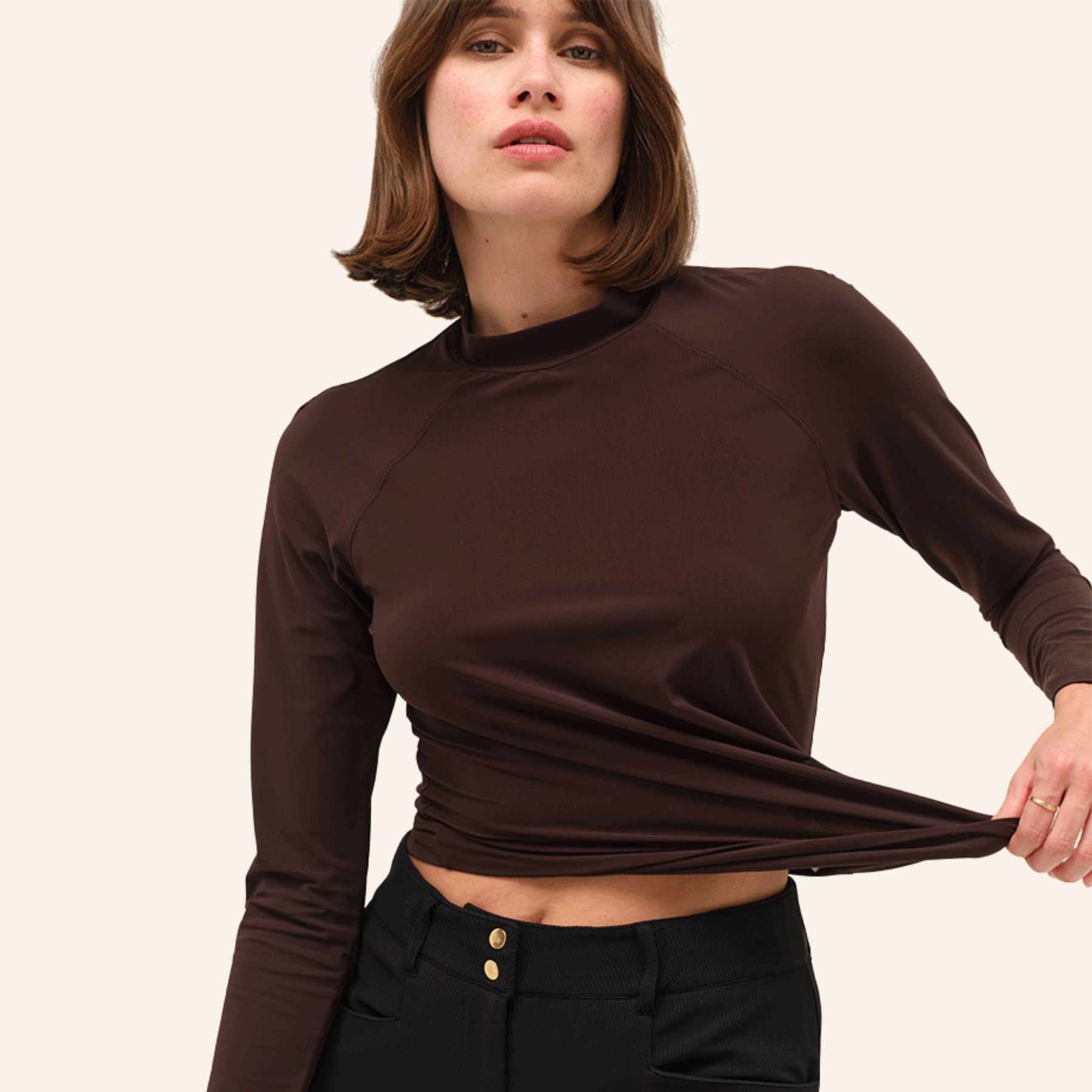 Dada Sport Totem ML Ladies Long Sleeve Training Shirt, Chocolate
