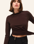 Dada Sport Totem ML Ladies Long Sleeve Training Shirt, Chocolate