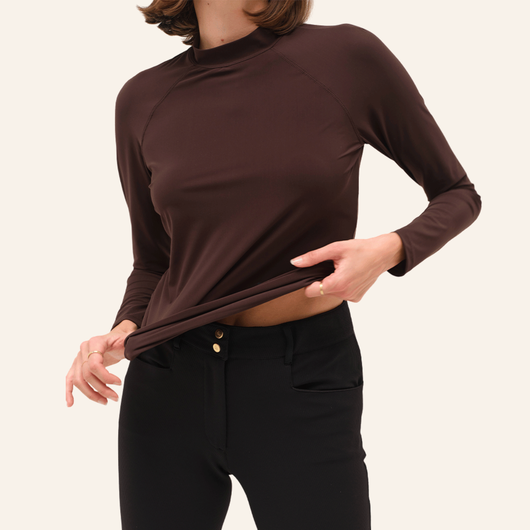 Dada Sport Totem ML Ladies Long Sleeve Training Shirt, Chocolate