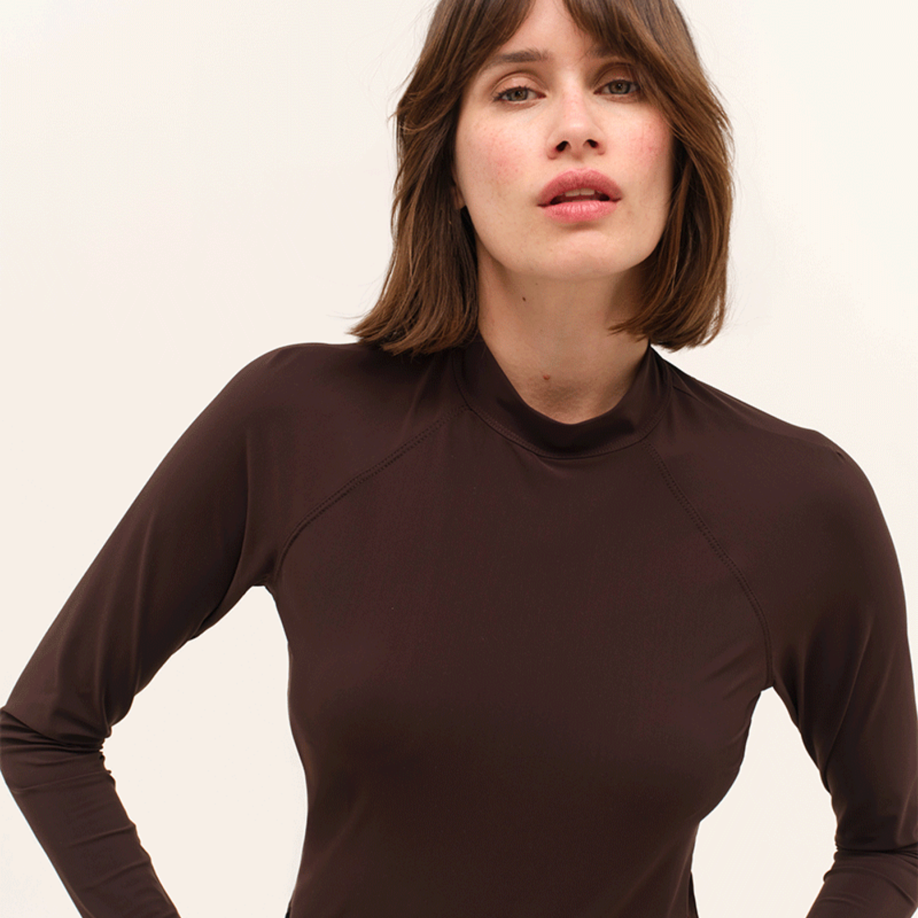 Dada Sport Totem ML Ladies Long Sleeve Training Shirt, Chocolate