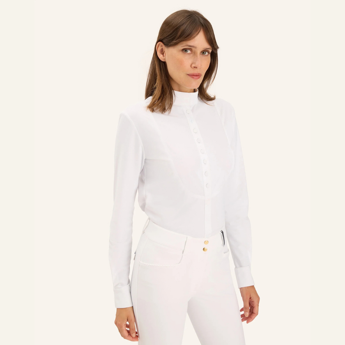 Dada Sport Opale Ladies Long Sleeve Competition Shirt, White