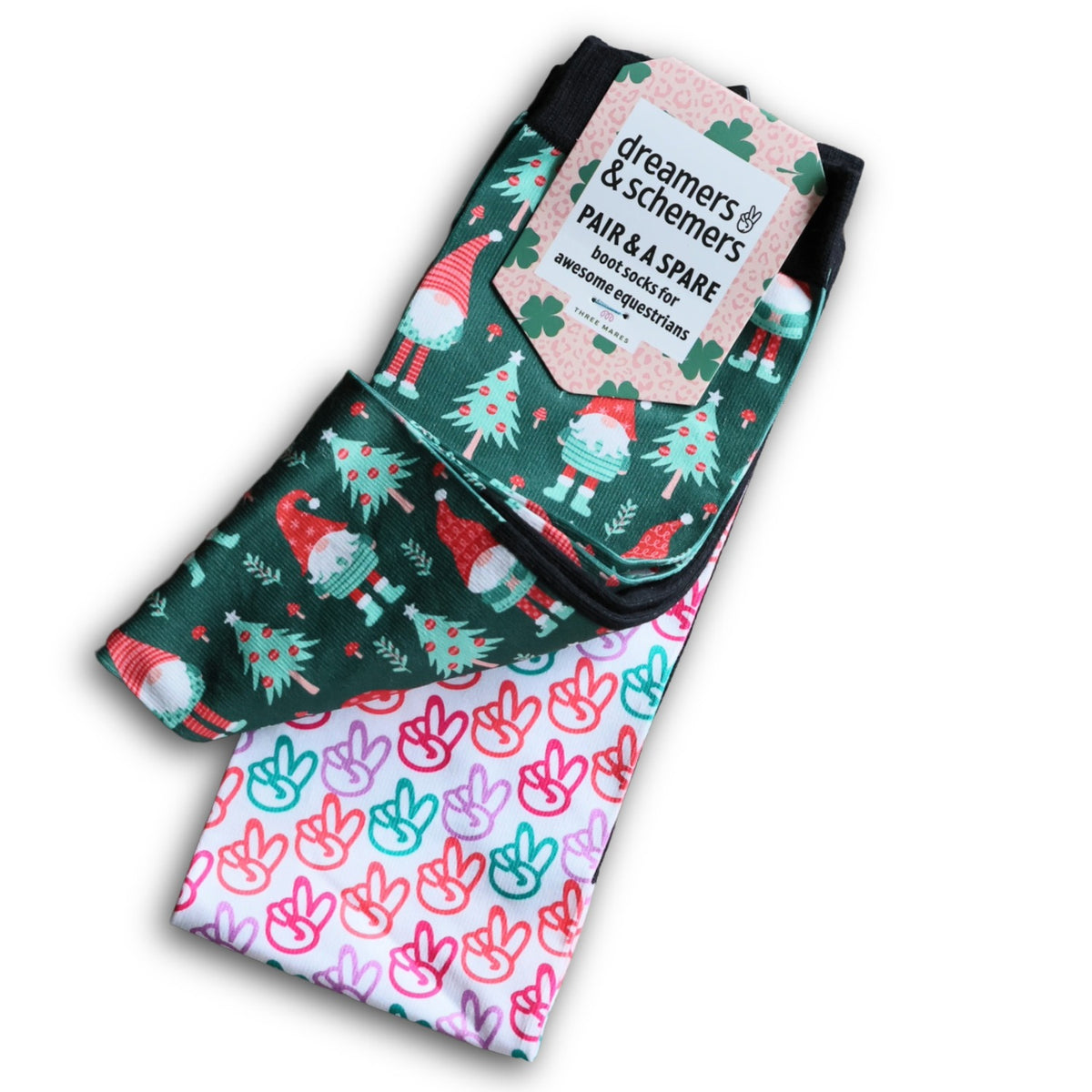Dreamers &amp; Schemers Gnome for the Holidays Pair &amp; A Spare Socks