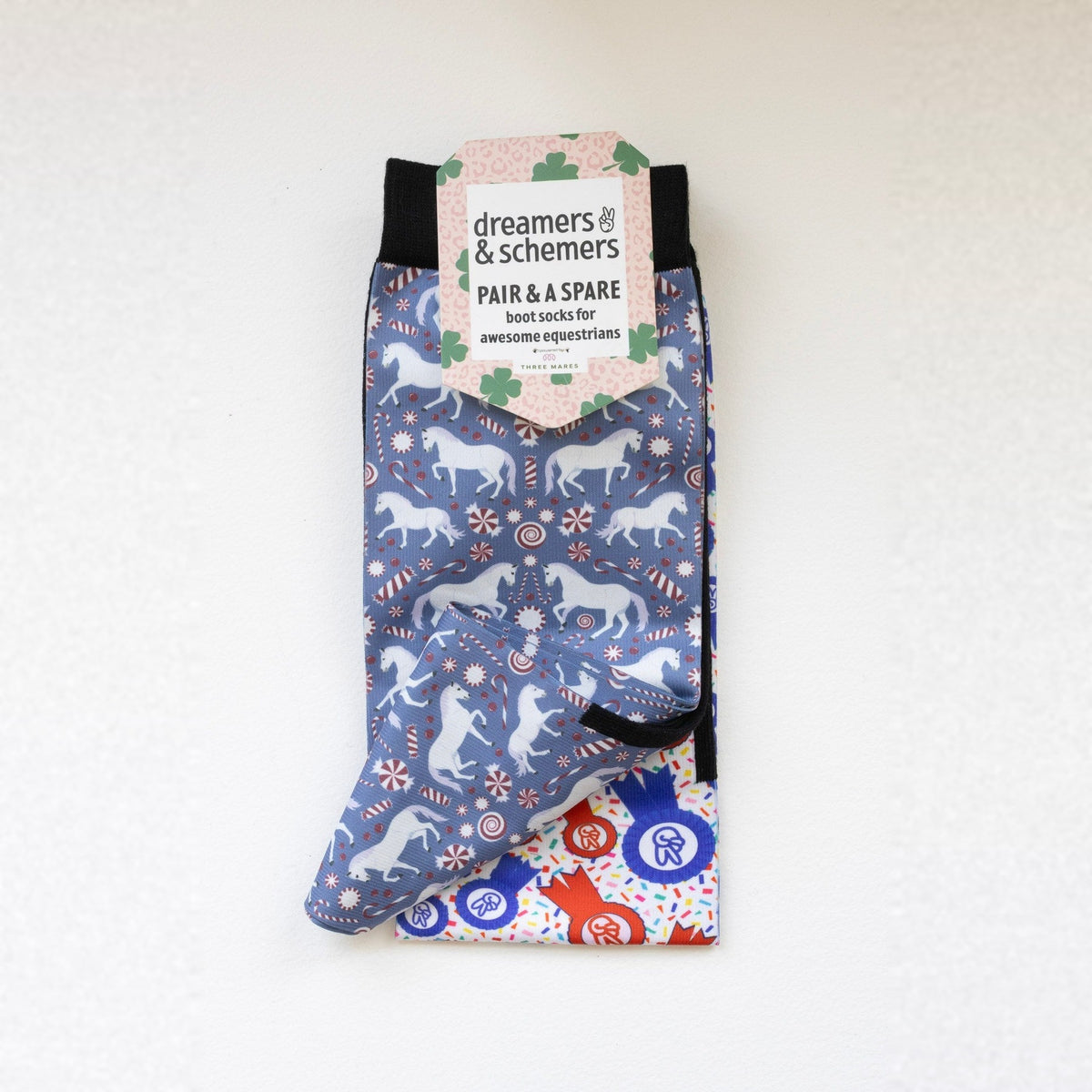 Dreamers &amp; Schemers The Pony Island Peppermint Ponies Pair &amp; A Spare Socks