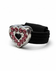 Dubois Cheval Sparkly Pink Heart Crop Charm