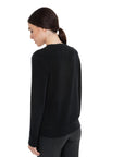 Equestro Women's Fleece Round Neck Sweater, Black