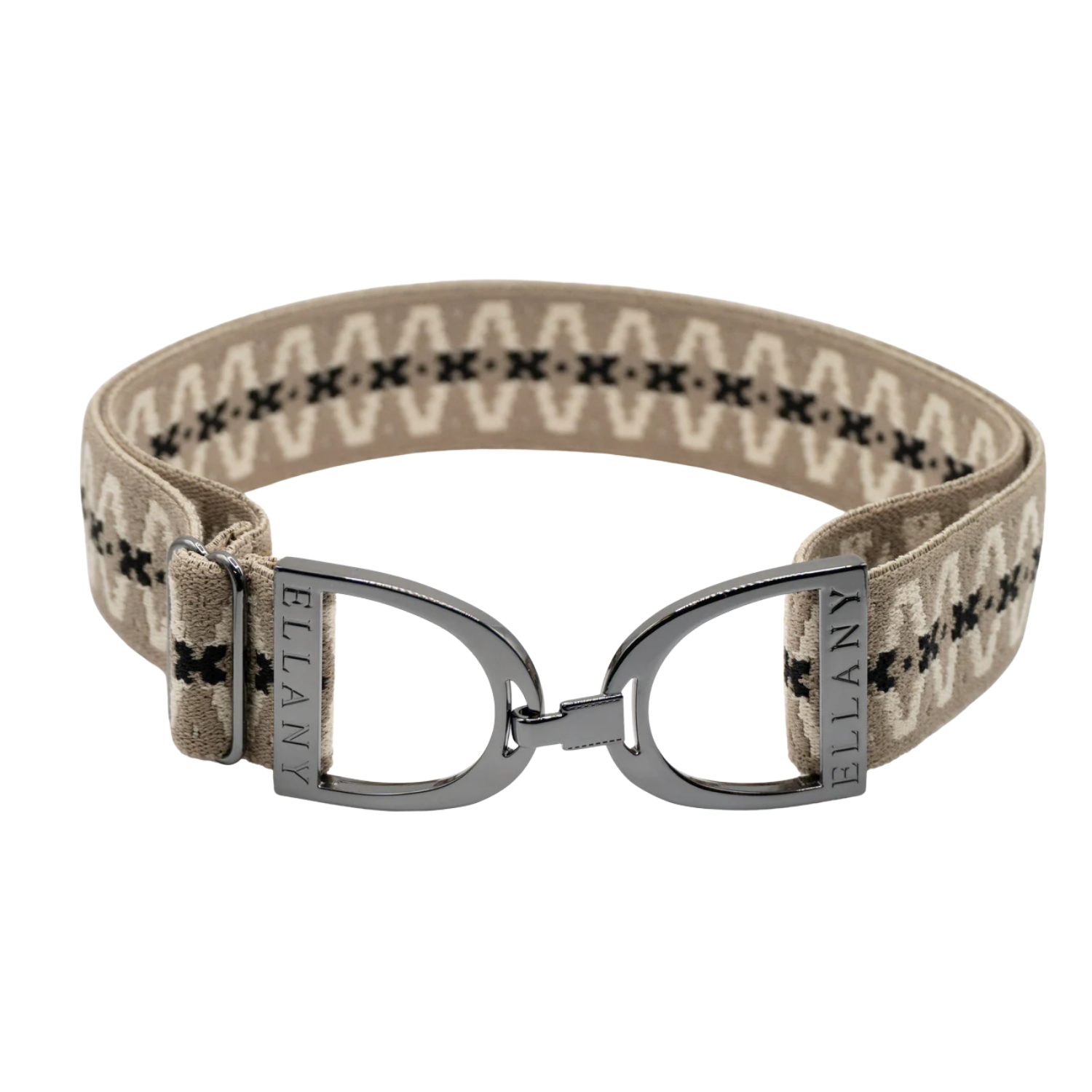 Ellany 1.5" Gunmetal Stirrup Elastic Belt, Harlow