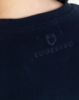 Equestro Women's Fleece Round Neck Sweater, Navy