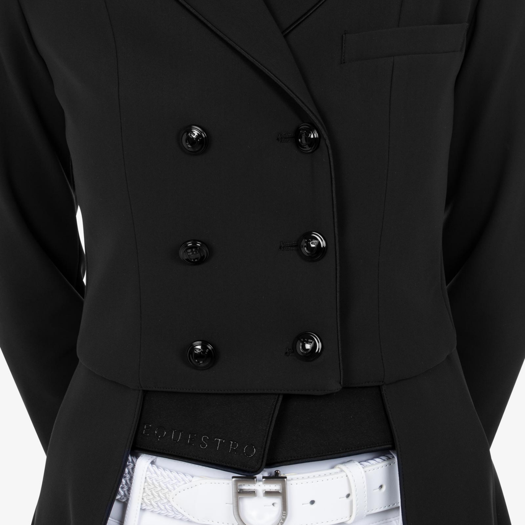 Equestro Women's Competition Dressage Tailcoat, Black
