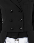 Equestro Women's Competition Dressage Tailcoat, Black
