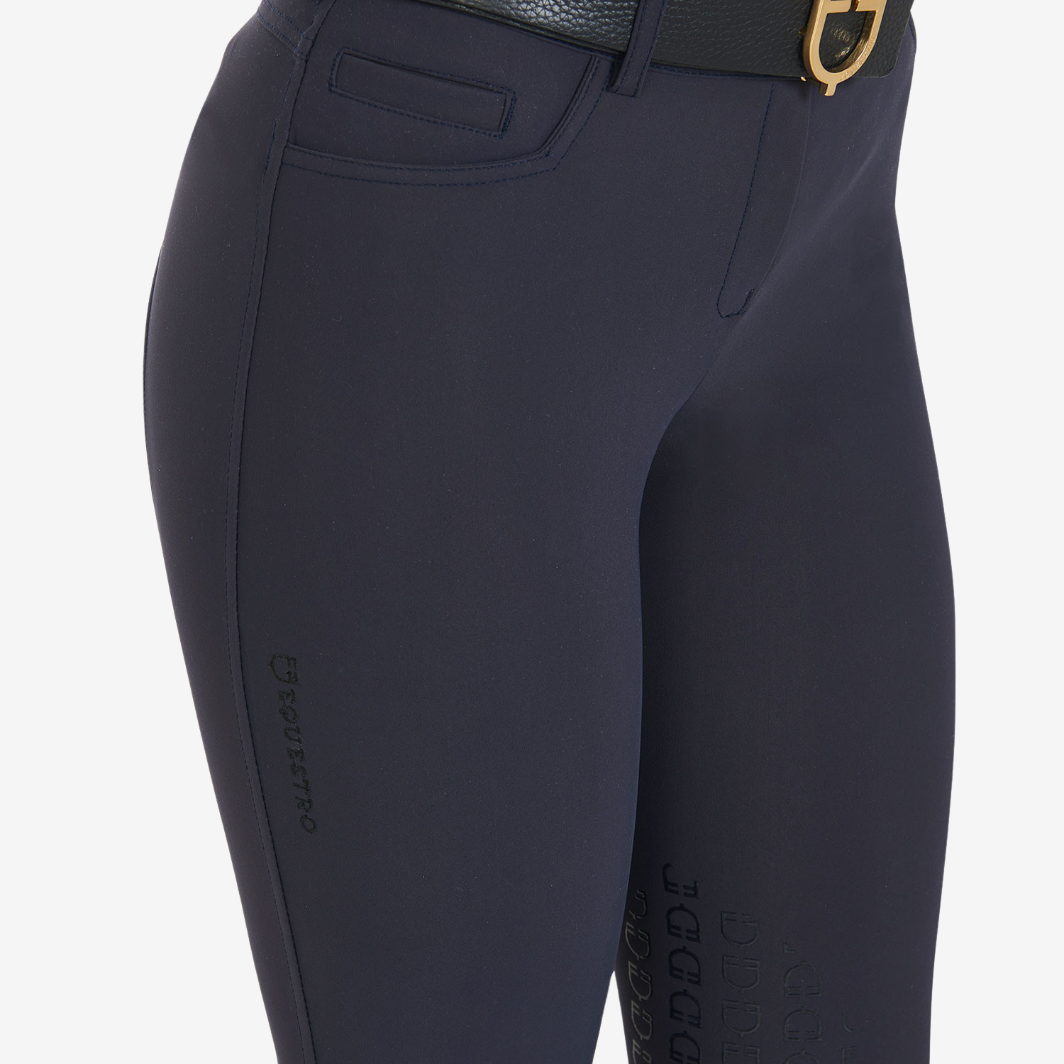 Equestro Women's Donna Modello Zenda Knee Grip Breeches, Navy Blazer